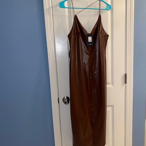 Faux leather midi dress - Picture 4 of 6